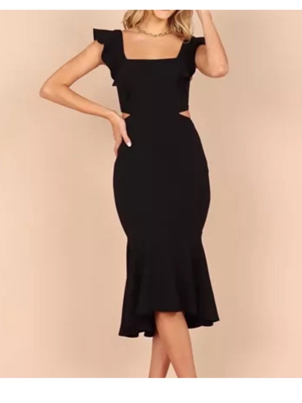 NWT Petal and Pup Yvonne Black Midi Dress